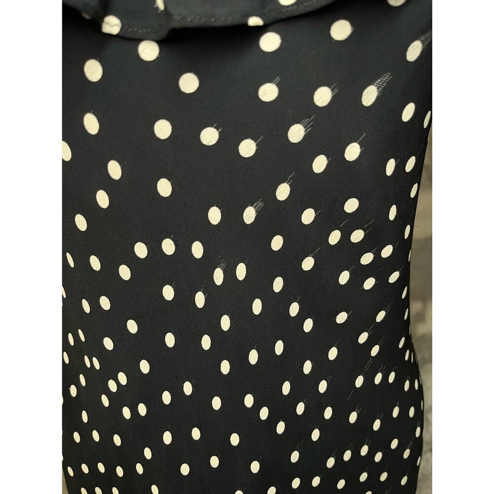 Vintage Y2K Babydoll Midi Slip Dress Polka Dot M/L Ruffle Bias Cute Party Black - Picture 9 of 11